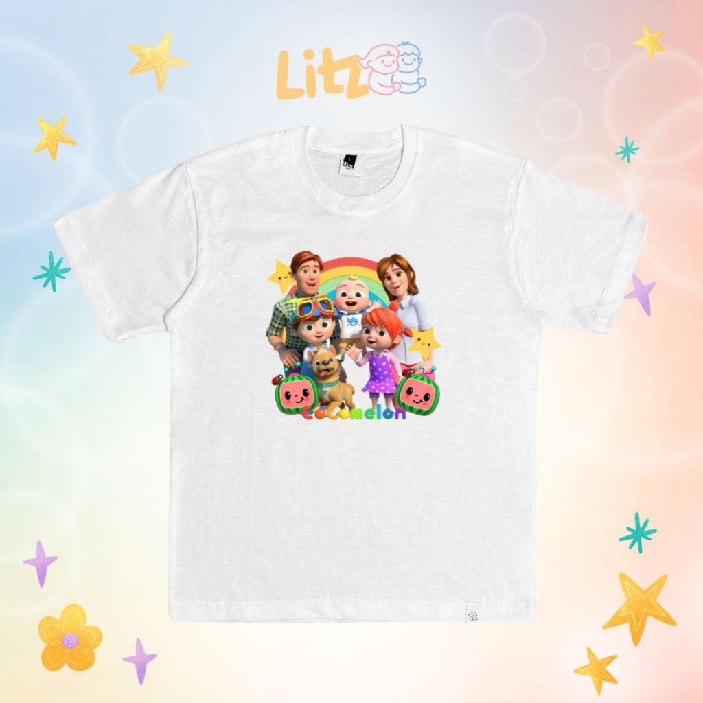 Kaos Katun Anak "COCOMELON FAMILY"  |  Kaos COCOMELON| Katun Combed Original | Baju Anak Litzee