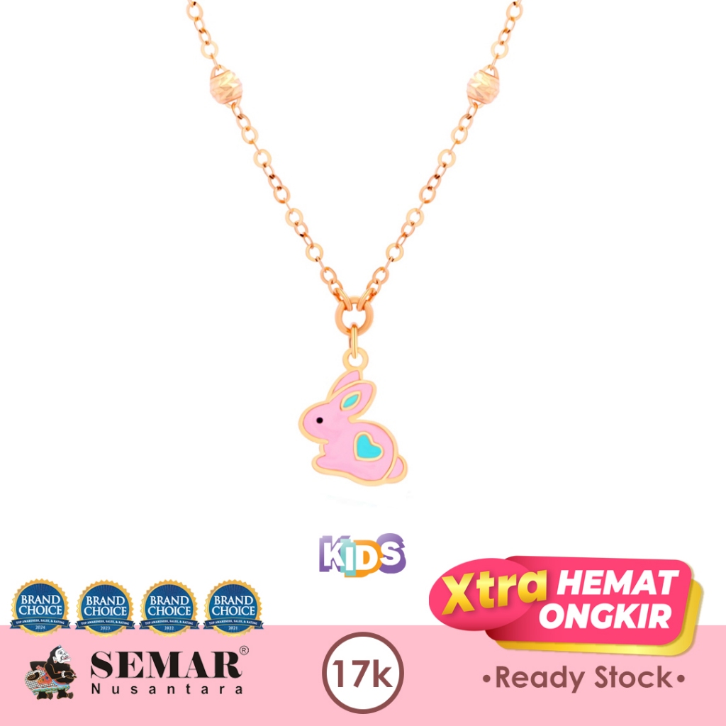 Kalung Emas Anak Pinky Rabbit Colour Gold 17K Semar Nusantara