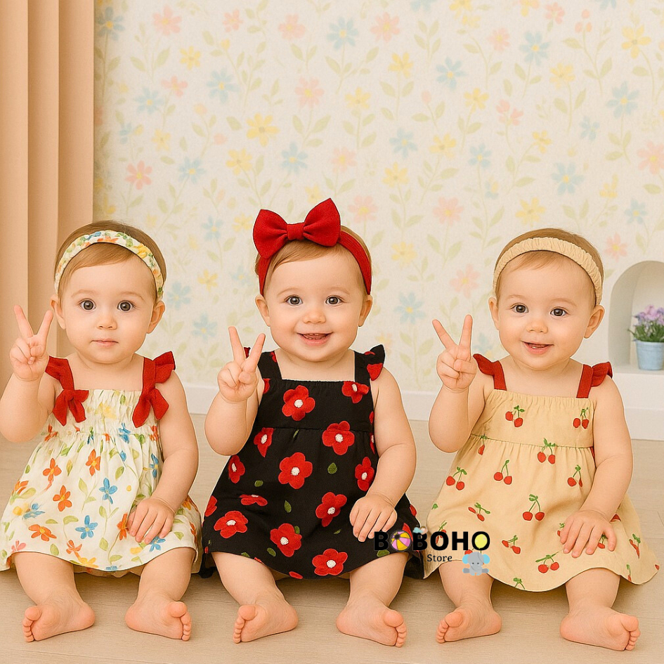 BOBOHO - TANKTOP DRESS BAYI PEREMPUAN LOKAL / DRESS ANAK PEREMPUAN / SUMMER DRESS LUCU
