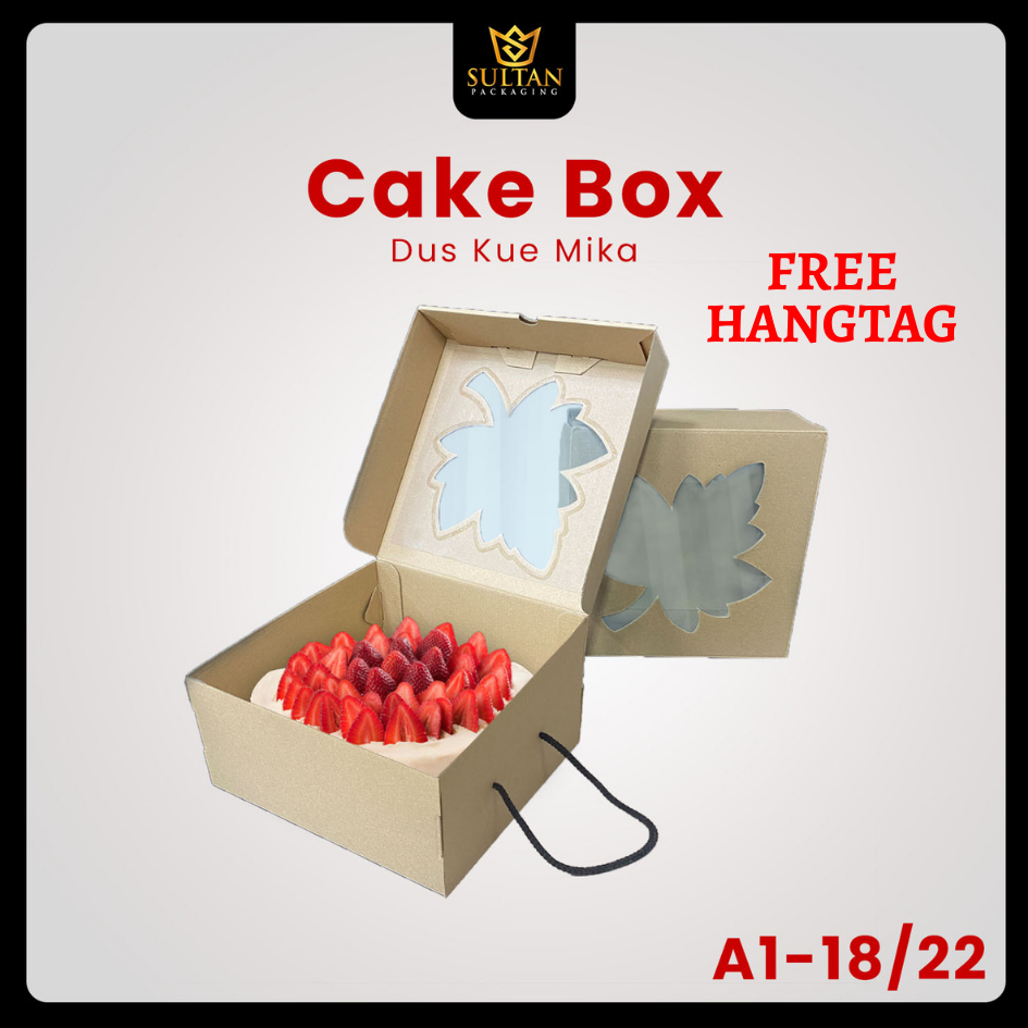 

Cake Box - Dus Kue Polos - Box Kue Coklat Polos Bermika Transparan - A1-18