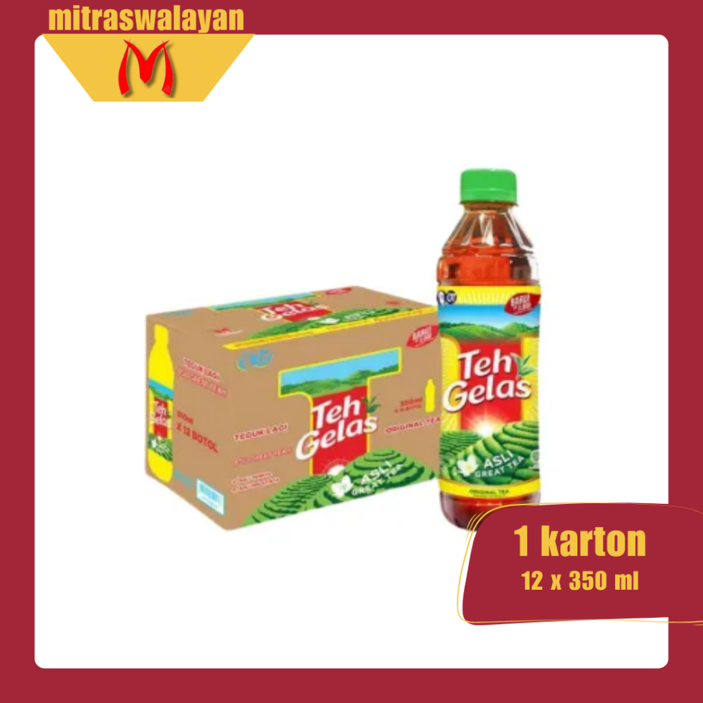 

TEH GELAS Kemasan Botol 1 karton isi 12 Botol @350 ml