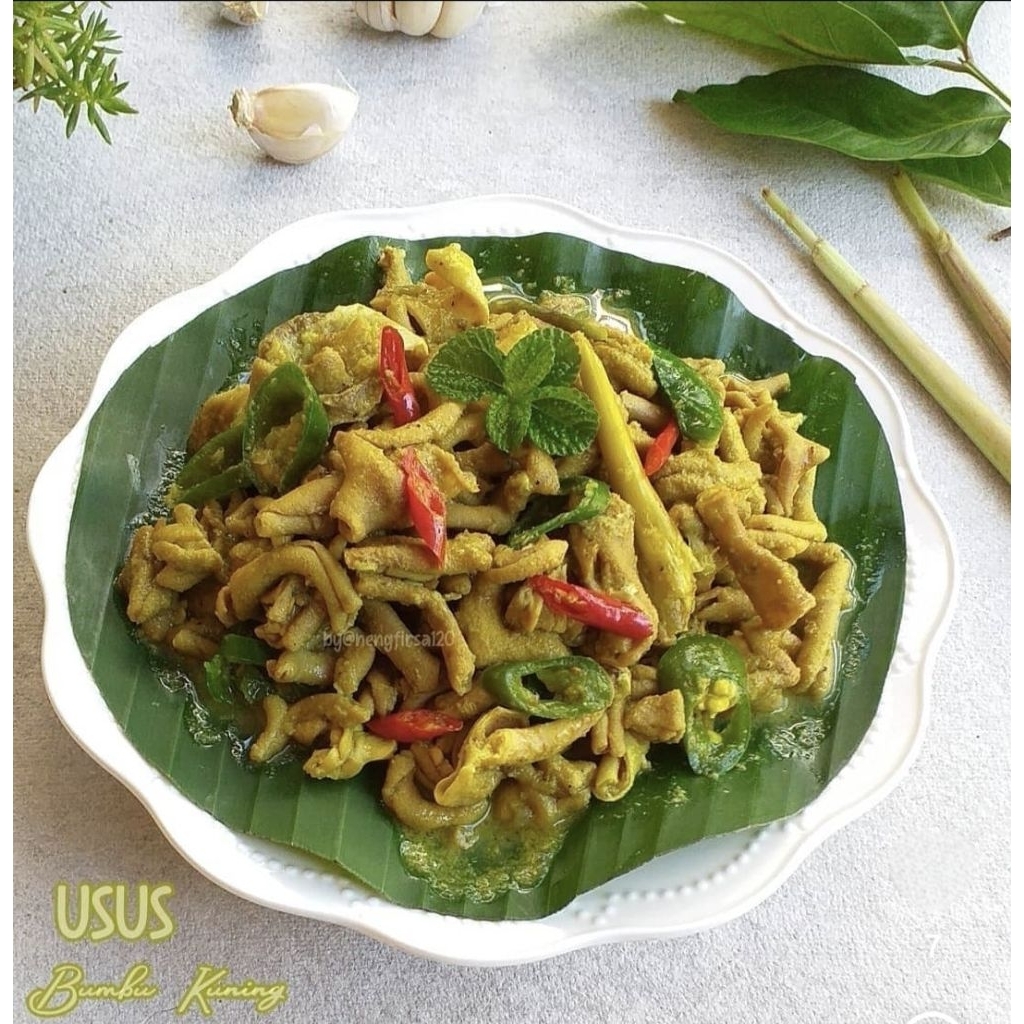 

Tumis usus bumbu kuning siap makan