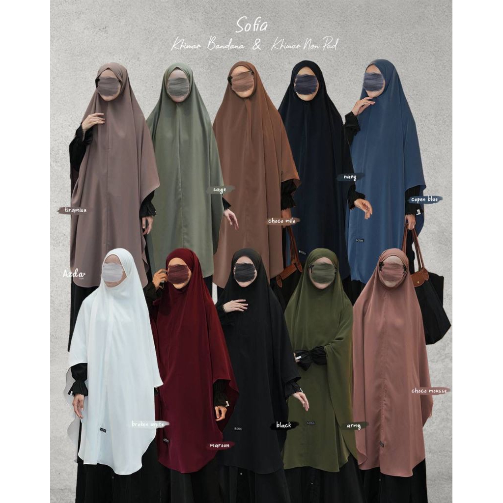 Khimar Sofia Khiban & Nonpad by Azda Hijab