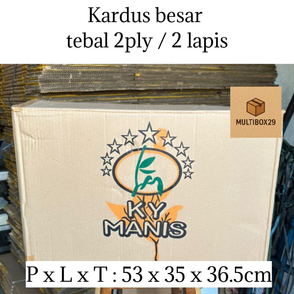 

Kardus tebal 2ply 53x35x36cm, 2 layer kardus besar 2 lapis untuk pindahan rumah kantor, container box karton penyimpanan storage