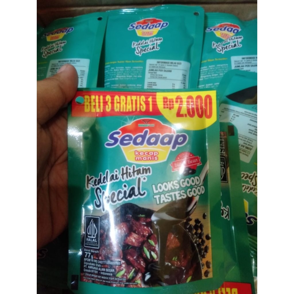 

(10pcs) Kecap Sedaap Kecap Manis Hitam Kemasan 2000an 77g