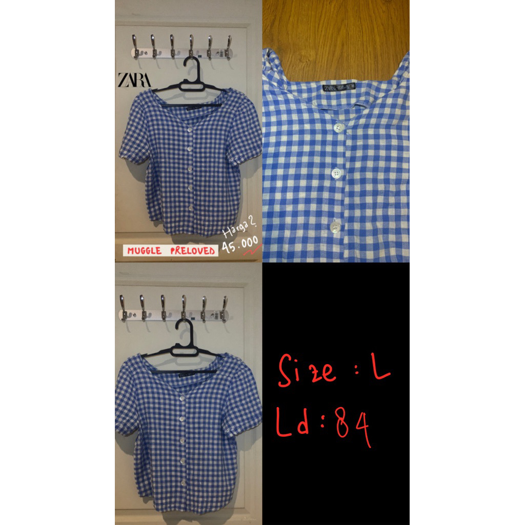 ZARA PRELOVED KEMEJA CROP