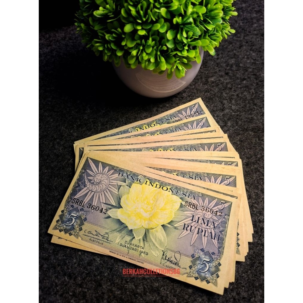 uang 5 rupiah seri bunga tahun 1959