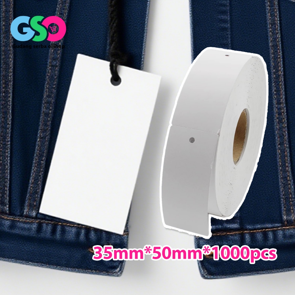 

1000Pcs Label Hang Tag Blank Putih 35x50mm Kertas Kokoh Untuk Brand Baju Kaos Fashion Clothing