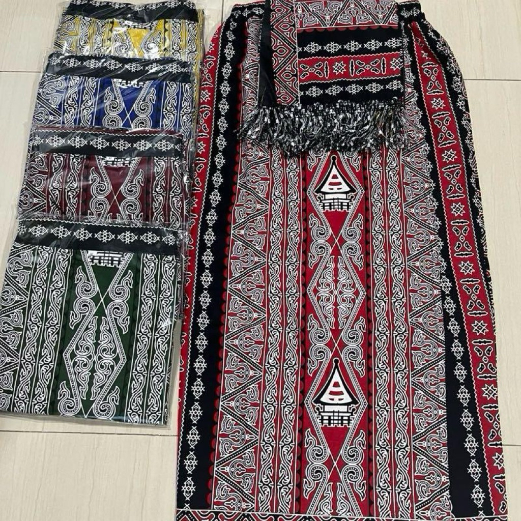 Rok Selendang Rumah Adat Pinggang Karet Resleting Belakang Terbaru