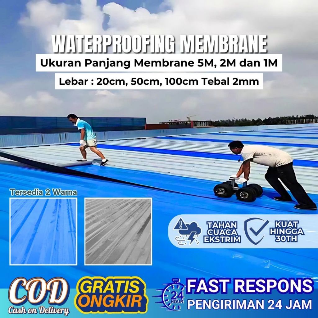 Lakban Magic Anti Bocor 5M, 2M & 1M Aluminium Foil Butyl Rubber Waterproof Tape Pelapis Atap Beton &