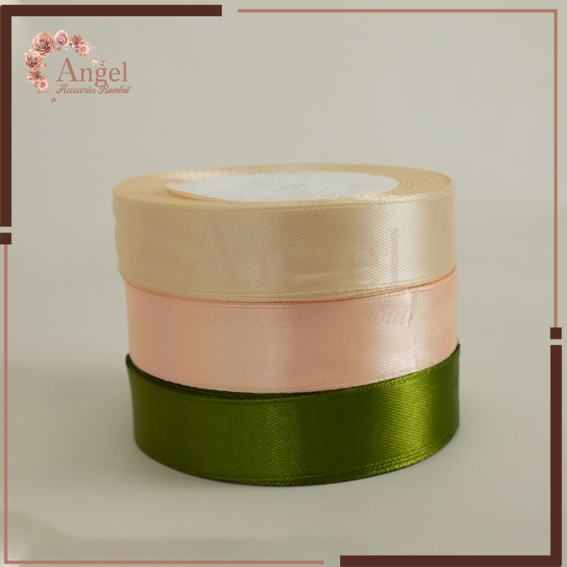 

(1 ROLL 23 METER) Pita Satin Polos Pita Glitter Aneka Warna Bahan Import - Pita Per Roll