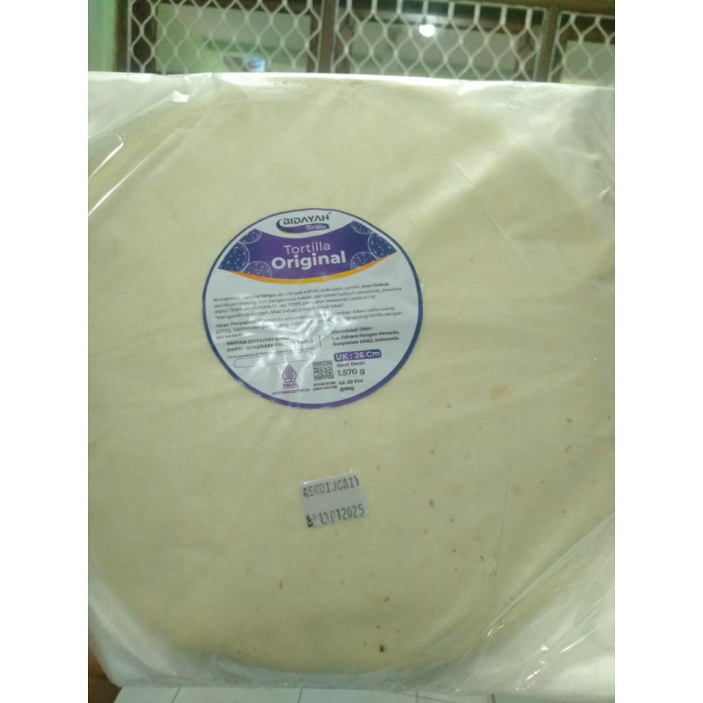

Tortilla Bidayah (Kulit Kebab) Original ukuran 26/27 cm isi 20 Lembar