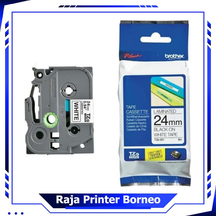 

Brother TZE-251 Series Black On white Original Produk