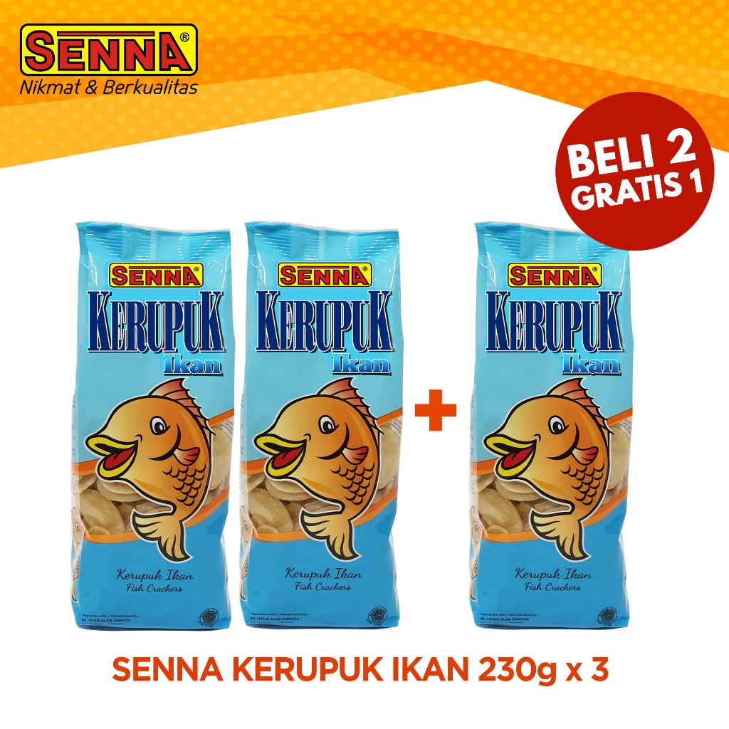 

BELI 2 GRATIS 1 Kerupuk Senna Ikan 230gr / Kerupuk PAG Shop / Kerupuk Senna Ikan / Kerupuk Ikan