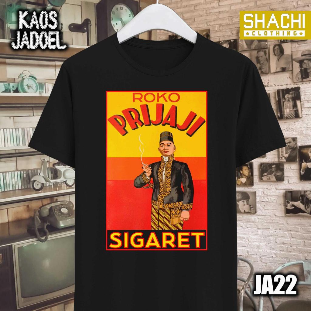 T Shirt Kaos Iklan Jadul – ROKOK PRIJAJI - PRIYAYI - KLEMBAK MENYAN - TEMBACO - TEMABAKAU – Iklan Ja