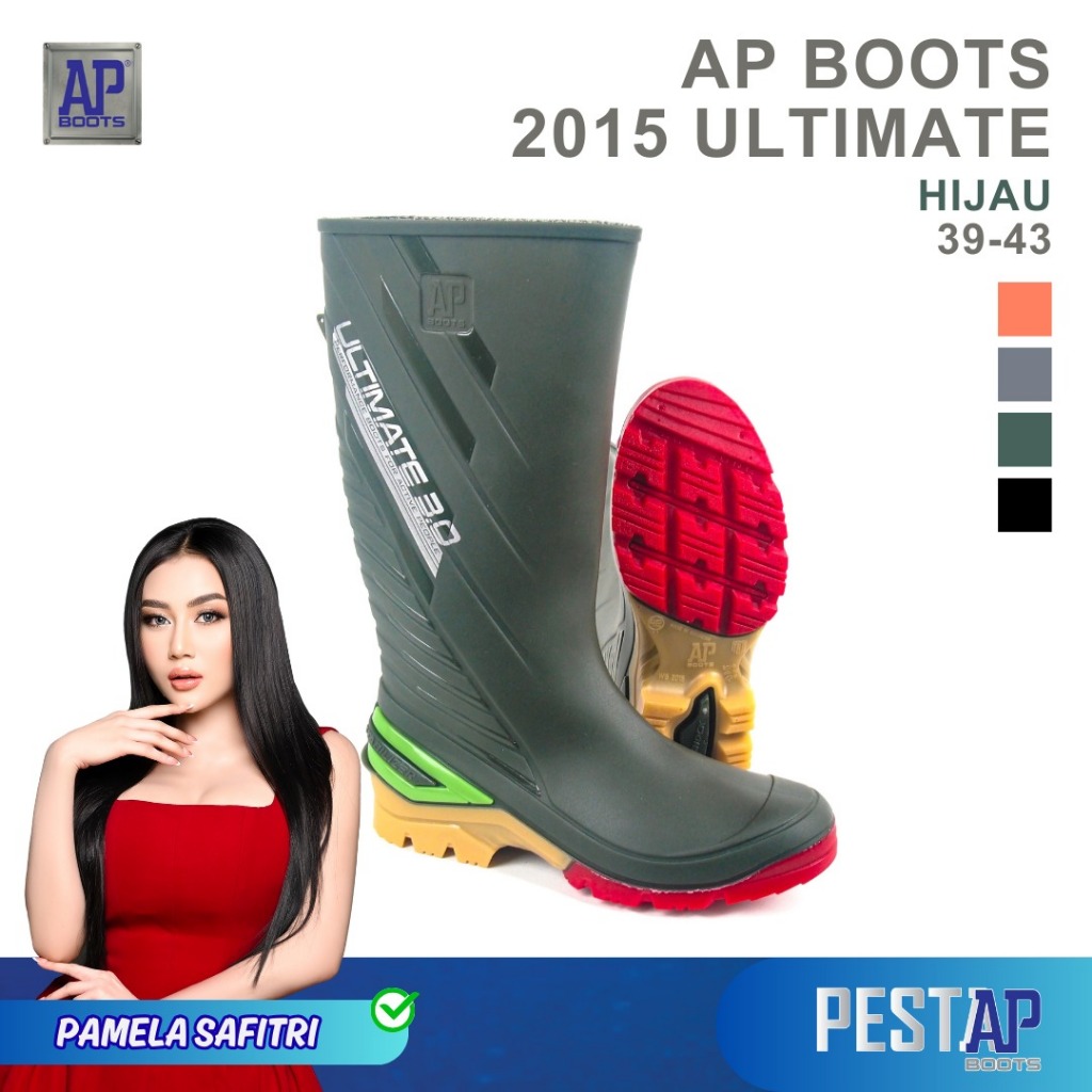 AP Boots 2015 Ultimate Hijau - Sepatu Boot PVC