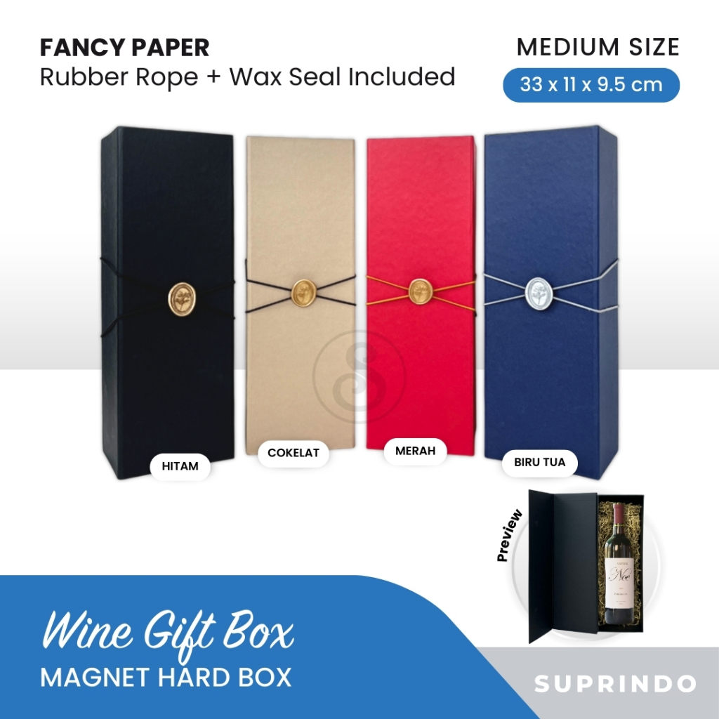 

Kotak Kado Magnet / Giftbox uk. 33 x 11 x 9.5 cm (Wine)