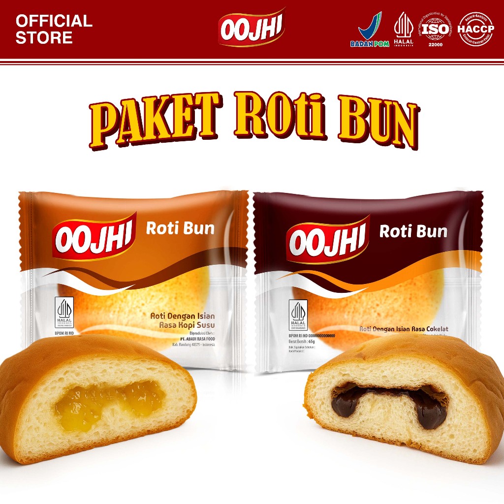 

OOJHI Roti Bun Paket Hemat Varian Rasa Kopi Susu Dan Rasa Coklat Bersertifikat BPOM & Halal