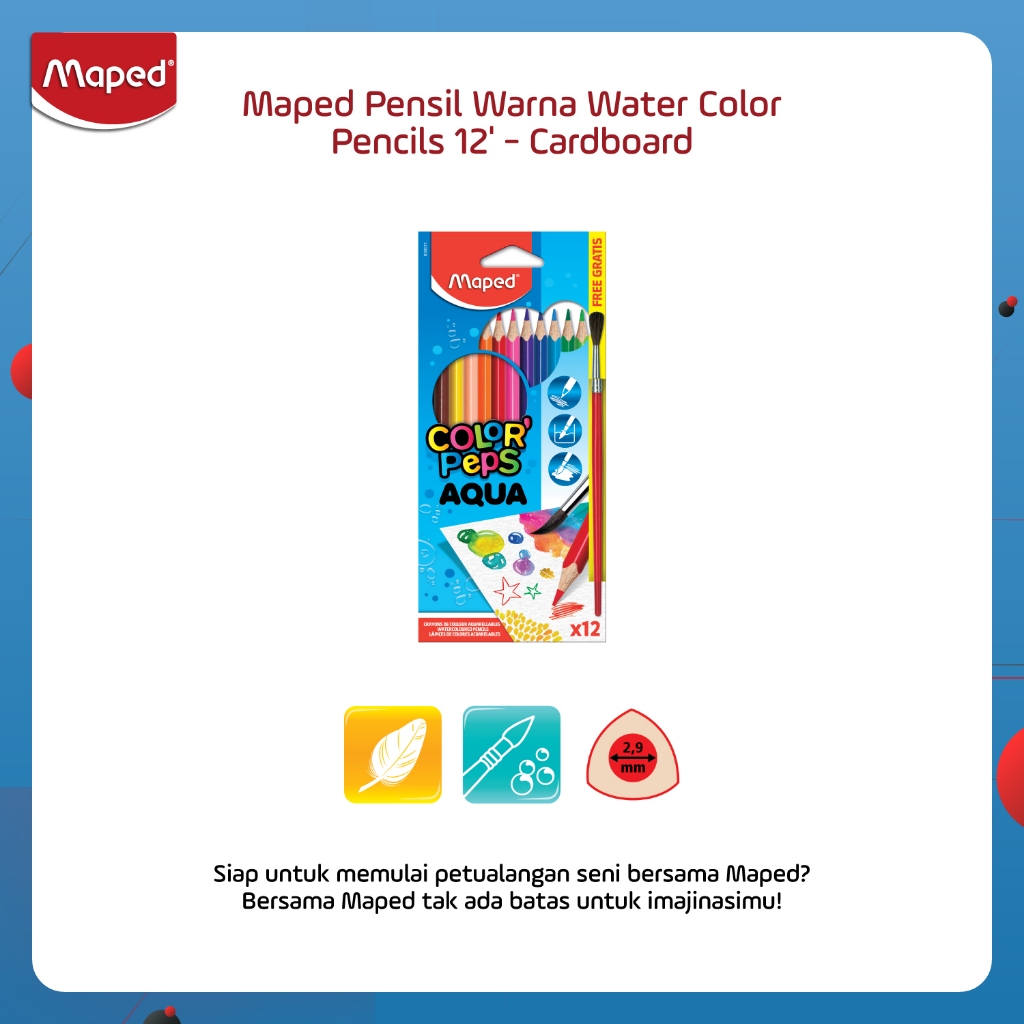

Maped Pensil Warna Water Color Pencils 12' - Cardboard