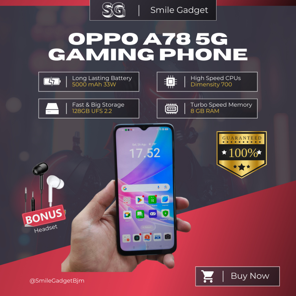 Hp Oppo A78 5G Dimensity 700 Ram 8GB Internal 128GB Hp Second Hp Bekas