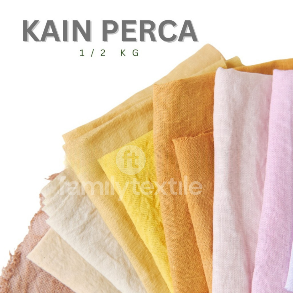 Kain Perca Kiloan Toyobo Madinah Balotelli Crinkle Woolpeach Moscrepe 0.5 Kg - Kain Potongan Premium