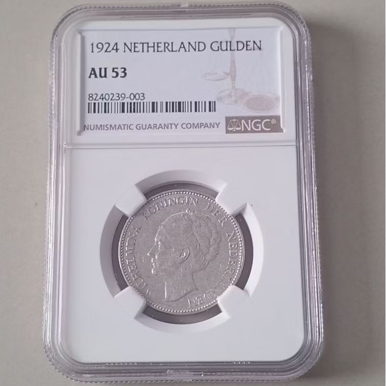NGC AU 53 Netherland Gulden thn 1924
