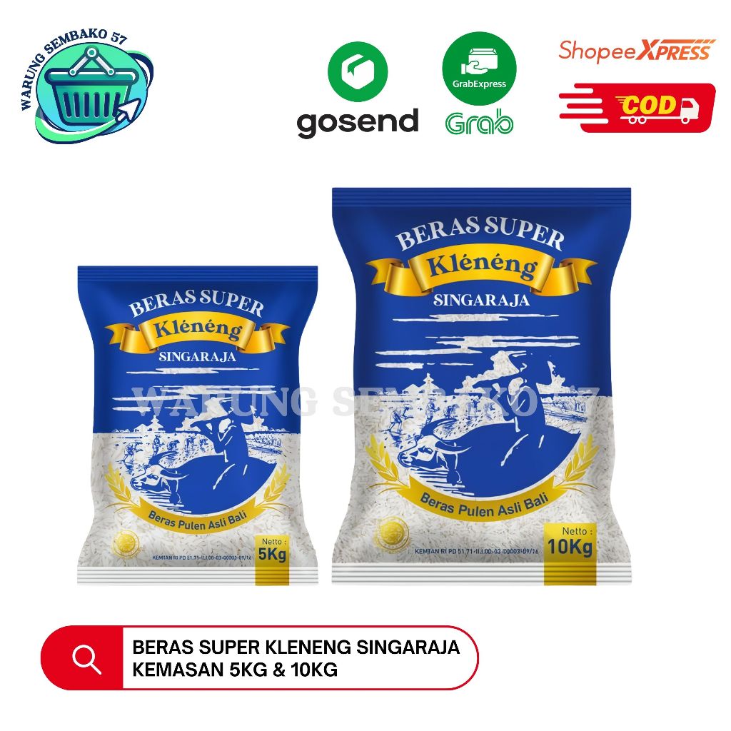 

Beras Putih Premium Kleneng Super Singaraja Kemasan 5kg & 10kg