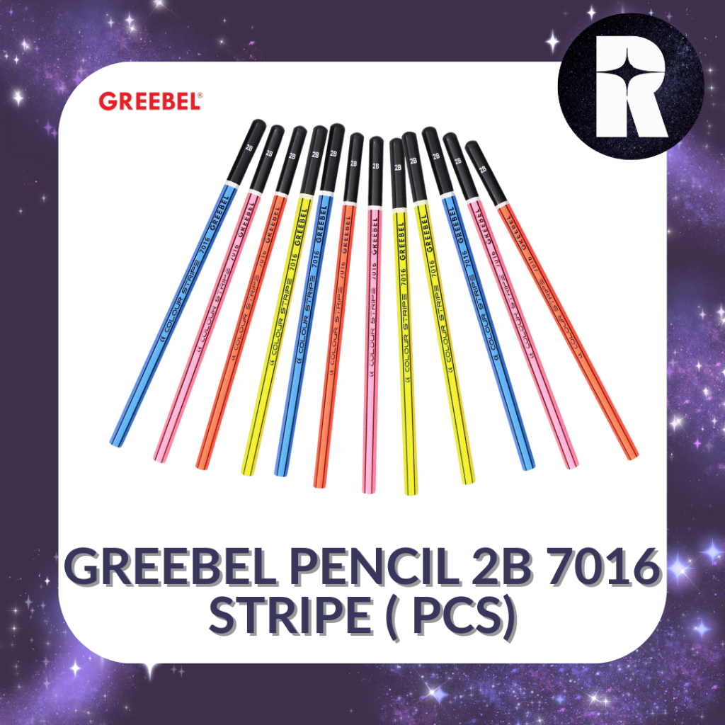 

GREEBEL PENCIL 2B 7016 STRIPE / PENSIL KAYU 2B ( PCS)
