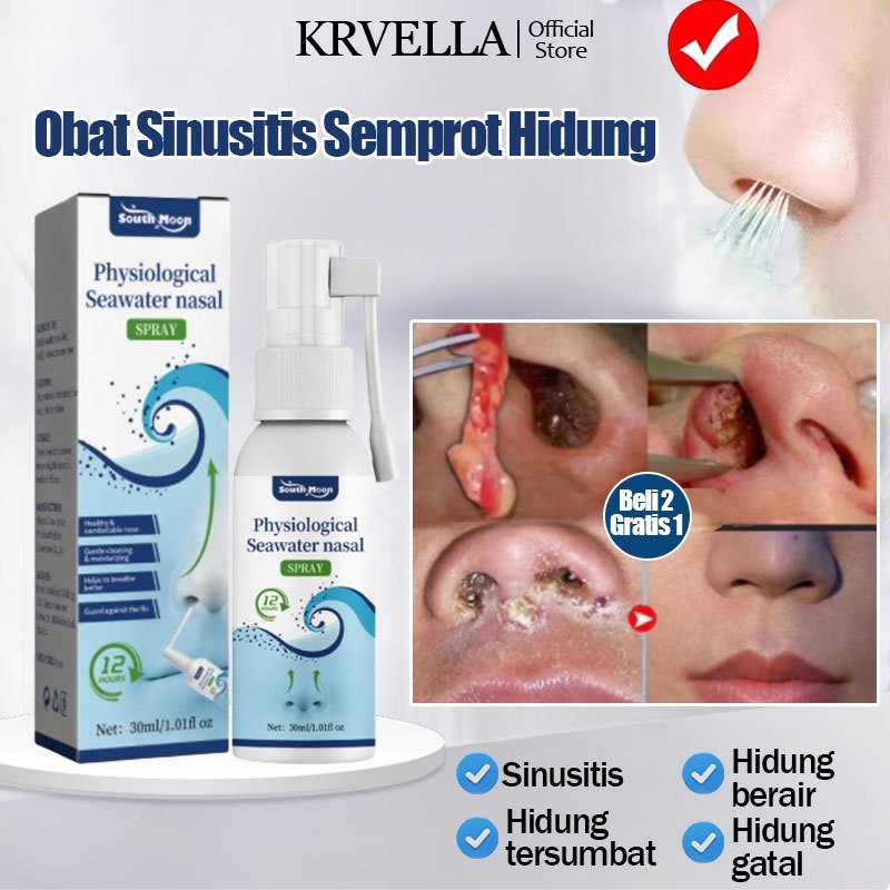 KRVELLA Oba Sinusitis Semprot Hidung Obat Hidung Gatal Semprotan Hidung Sinusitis Nasal Spray Sinusi