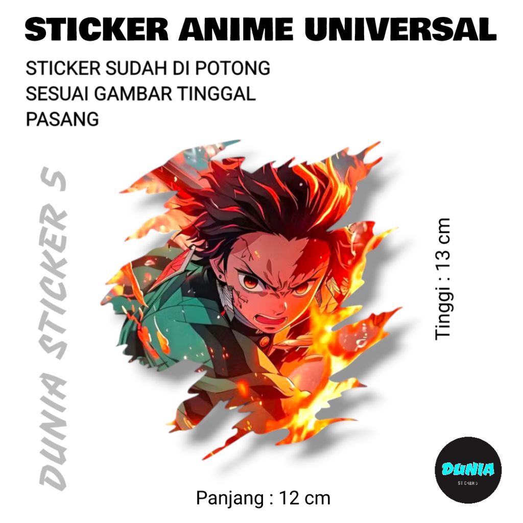

Sticker Vinyl Anime Tanjiro , Naruto Dan One Piece , Sticker Sudah Di Printcut Siap Tempel