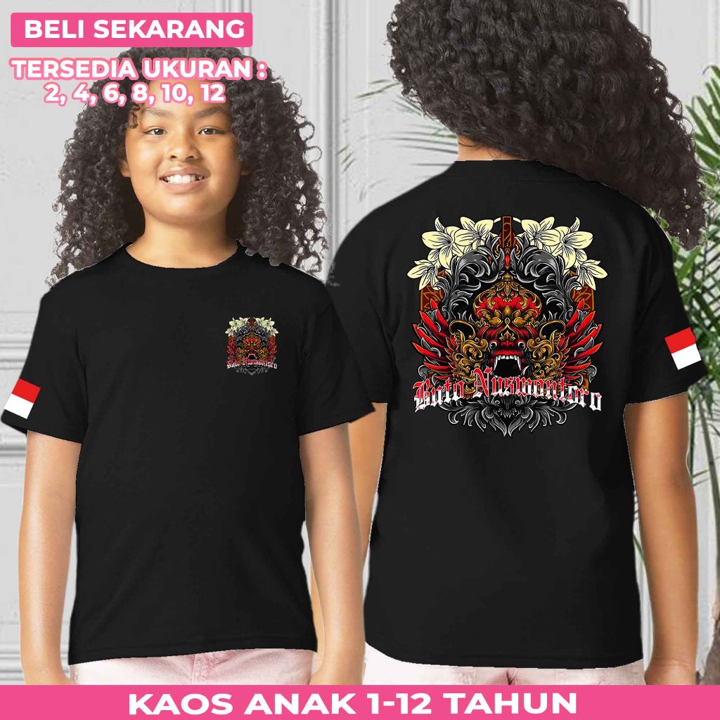 KAOS ANAK TARI JARANAN BUTO NUSANTORO - TSHIRT DISTRO TARI JARANAN UNTUK ANAK COWOK CEWEK