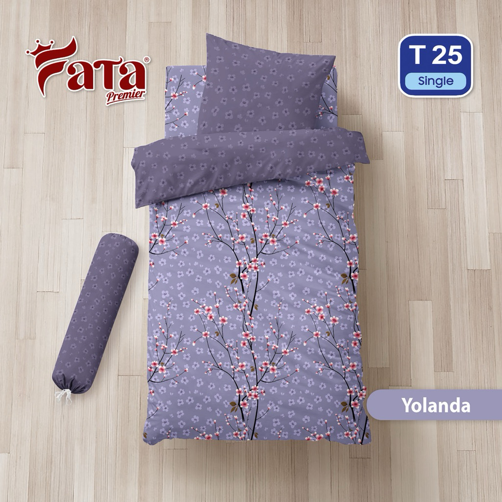 FATA - Bed Cover Set Sprei Motif Yolanda Ukuran Single 120x200, 100x200, 90x200 cm