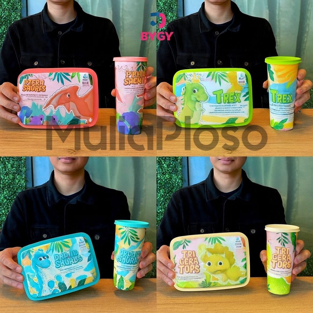 Lunch Box Set  Anak TORINO VALUE PACK  Botol Minum + Kotak Makan Motif Dinosaurus PP5 Food Grade BIG