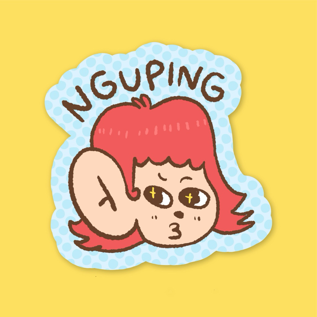 

(CO MIN 2 pcs cek desc) Groll.ce - Nguping Die Cut Sticker / stiker