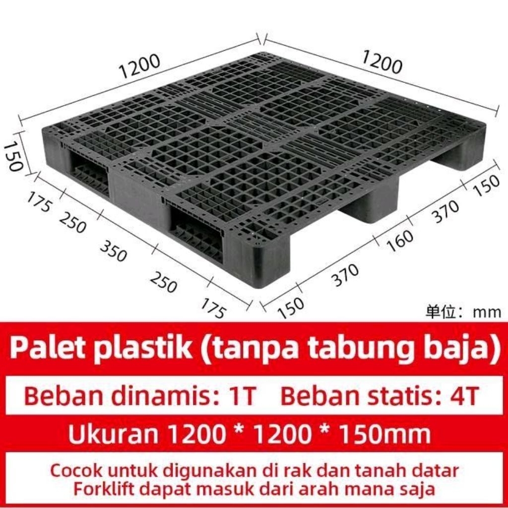 

Pallet Plastik Baru ukuran 1200 x 1200 x 150 mm