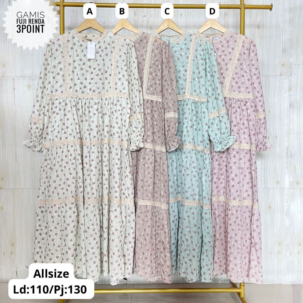 GAMIS CEWEK KOREAN MOTIF BUNGA RENDA 3POIN* ORIGINAL