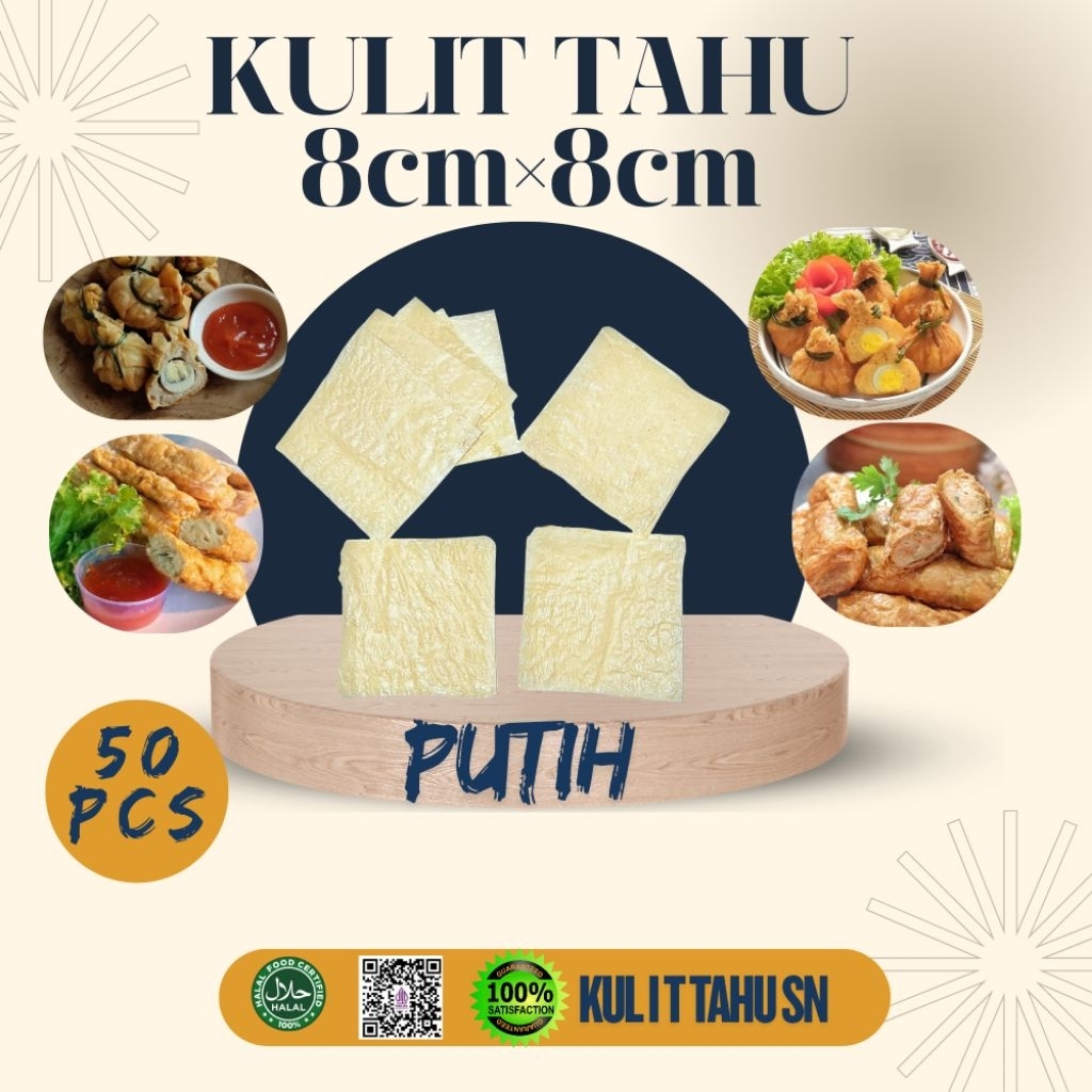 

KULIT TAHU UK 8×8 WARNA PUTIH ISI 50 PCS | COCOK UNTUK EKADO| DIMSUM |GOHYONG| UDAH KEJU | LUMPIA UDANG