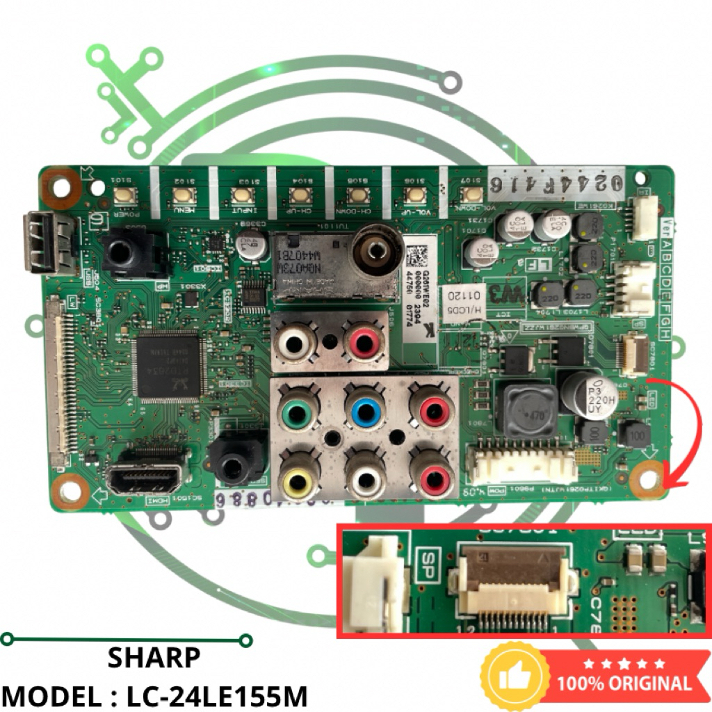 MB TV SHARP LC-24LE155M kabel fleksibel mainboard tv sharp lc 24le155