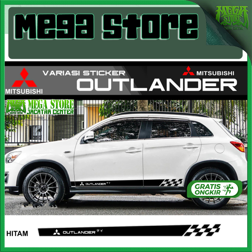 MEGASTORE Sticker variasi mitsubishi outlander aksesoris mitsubishi outlander