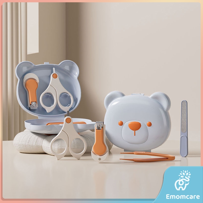 Set Gunting Kuku Bayi Baby Nail Clipper 4 in 1 Gunting Capit Kuku Model Bear Manicure Kuku Anak Nail