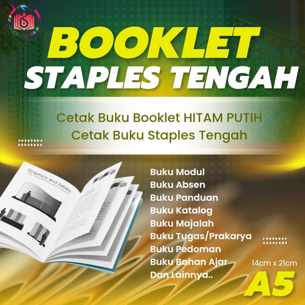 Cetak Buku Booklet Isi HVS Hitam Putih Ukuran A5 MURAH