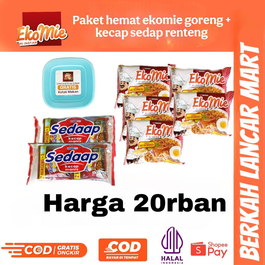 

PAKET 24 PCS KECAP SEDAP + 5 PCS EKOMIE GORENG (BONUS KOTAK MAKAN)