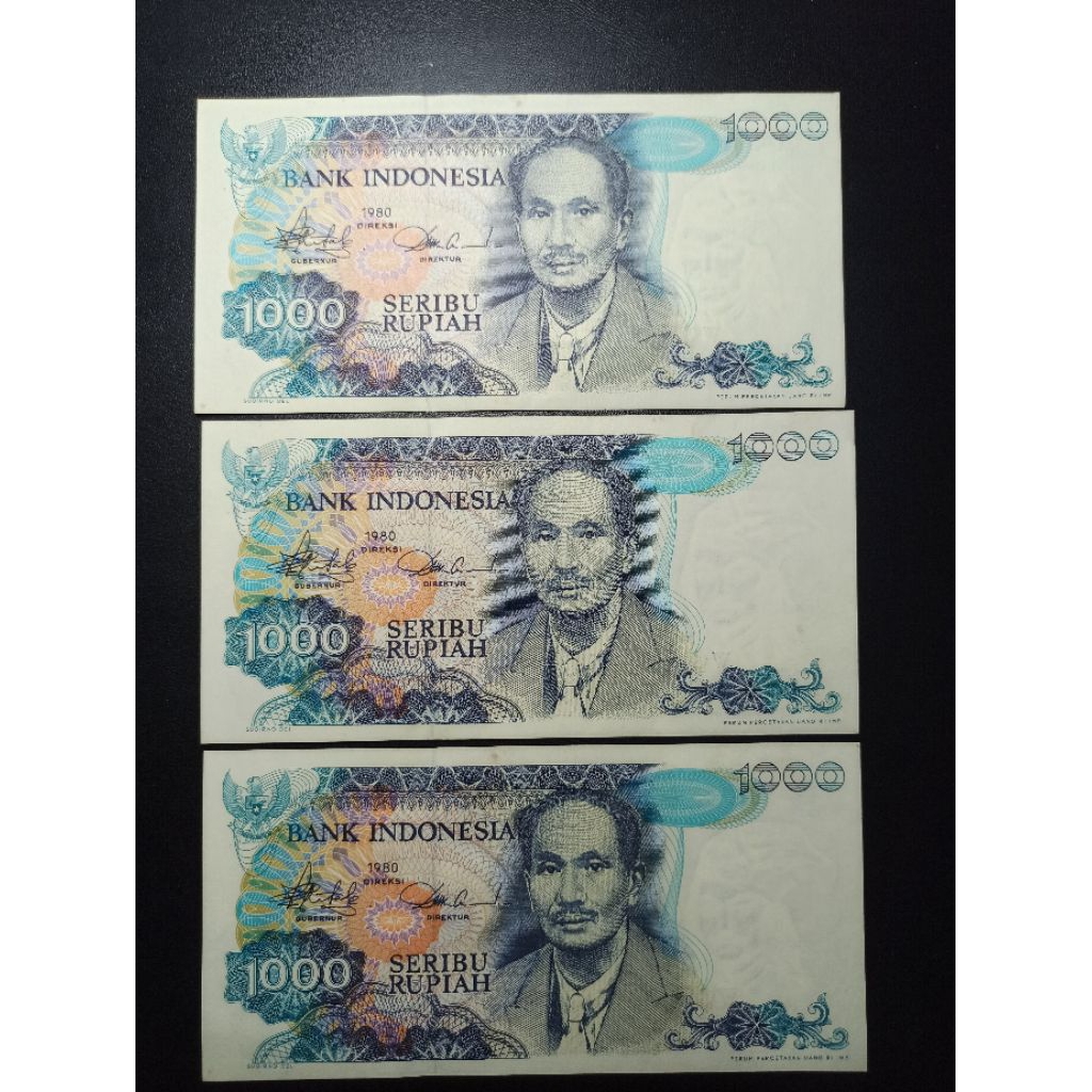 uang kuno 1000 Sutomo tahun 1980.