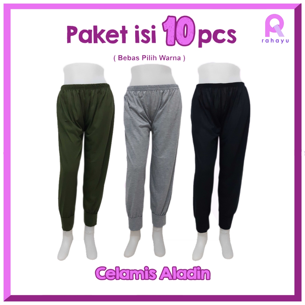 Celamis Aladin Isi 10pcs  / Celana Dalaman Gamis Aladin / Celamis Aladin Kaos / Inner Gamis Aladin /