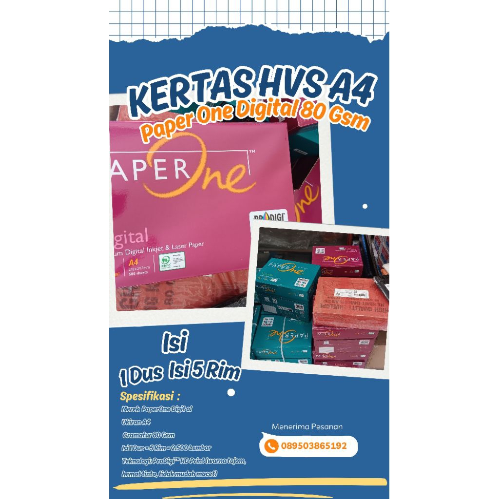 

PaperOne Digital Premium A4 80gsm – Box/Dus 5 Rim