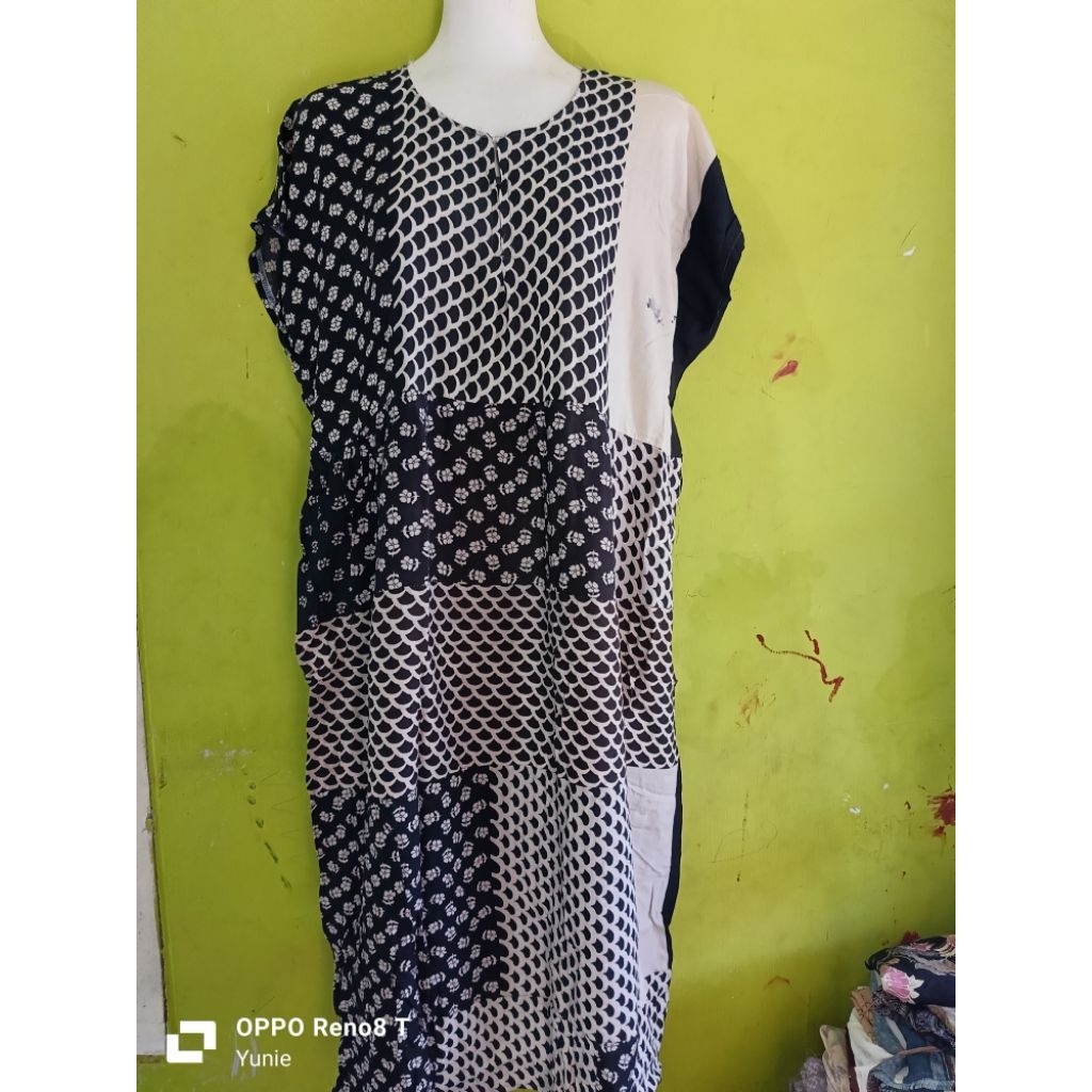 DASTER RAYON RIJEK MOTIF TANGAN PENDEK BUSUI JUMBO