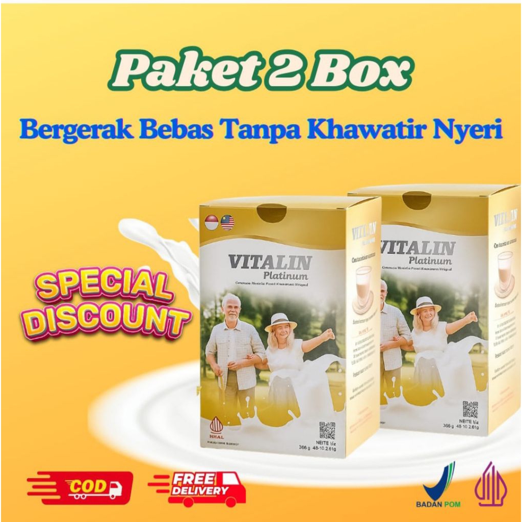 

Paket 2 box VITALIN Platinum susu tulang dan sendi