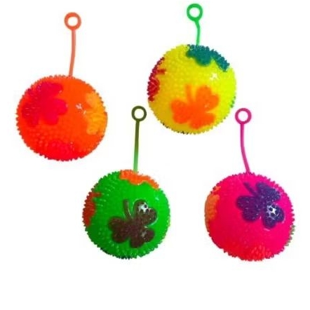 Mainan Bola Karet Tali Glow Bola Motif Nyala Lampu