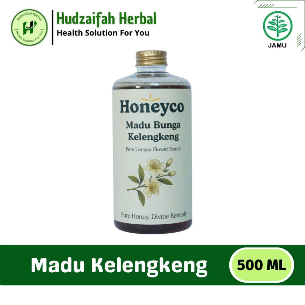 

HONEYCO - Madu Bunga Kelengkeng 500ml - Madu Asli 100% Tanpa Campuran - Madu Kelengkeng Murni