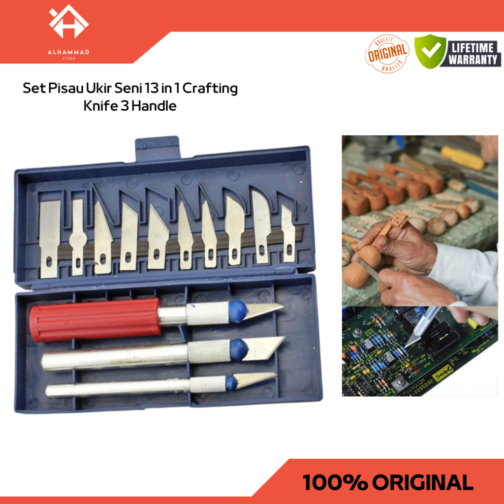 

Set Pisau Ukir Seni 13 in 1 Crafting Knife 3 Handle
